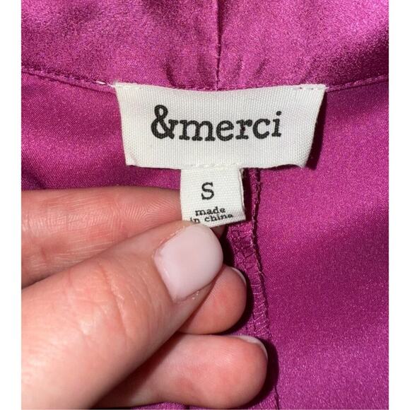 Boutique Brand &Merci All Business Pink Satin Blazer Romper Sz Small - Picture 4 of 4